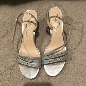 Silver occasion heels